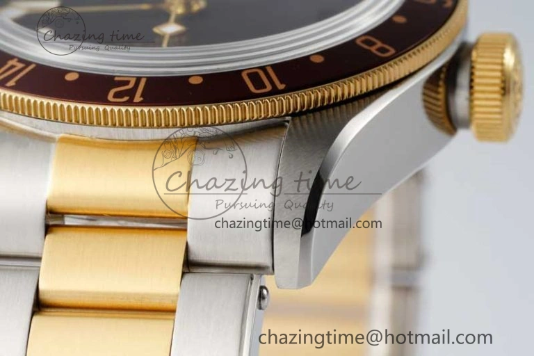 Black Bay GMT S&G Black Brown Bezel ZF 1:1 Best Edition on SS YG Bracelet A2836