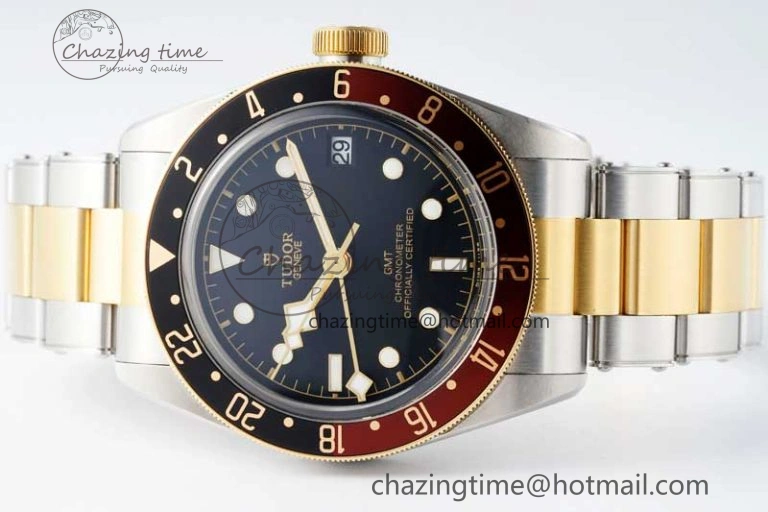 Black Bay GMT S&G Black Brown Bezel ZF 1:1 Best Edition on SS YG Bracelet A2836