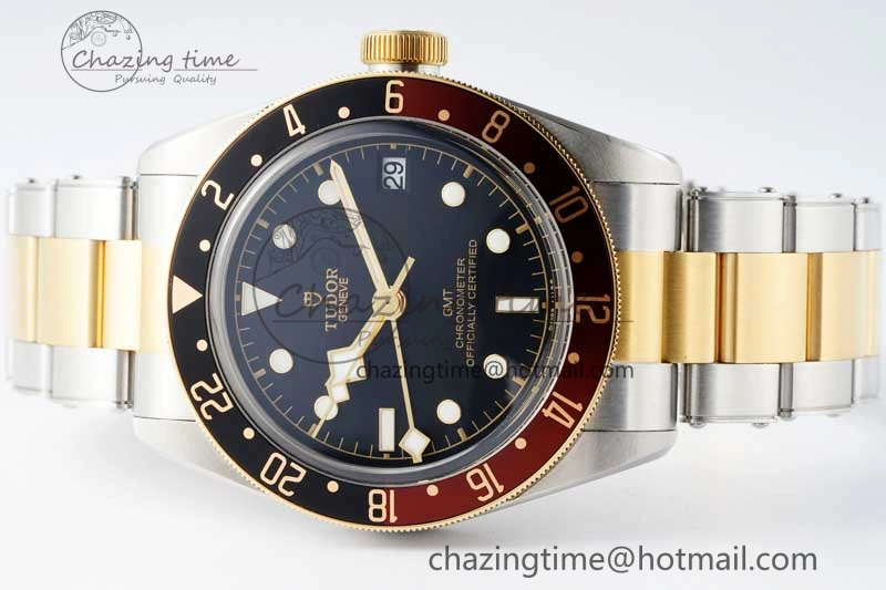 Black Bay GMT S&G Black Brown Bezel ZF 1:1 Best Edition on SS YG Bracelet A2836