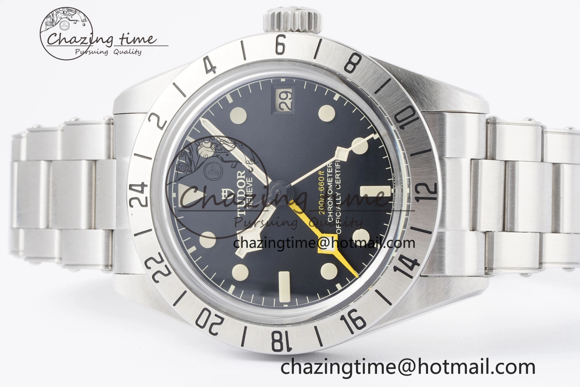 Black Bay GMT SS Bezel ZF 1:1 Best Edition Black Dial on SS Bracelet A2836