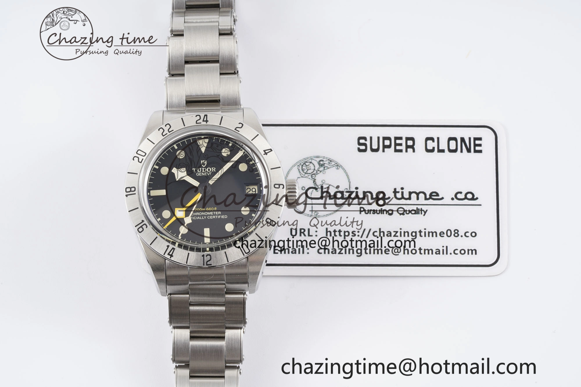 Black Bay GMT SS Bezel ZF 1:1 Best Edition Black Dial on SS Bracelet A2836