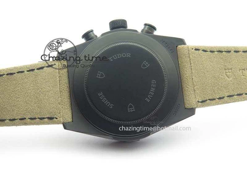 Black Shield Ceramic ZF 1:1 Best Edition Black Dial On Brown Leather Strap A7753