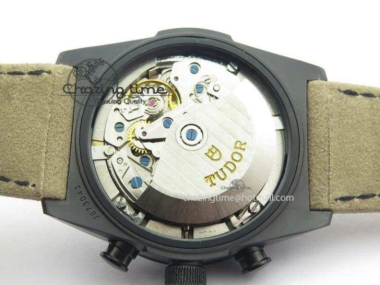Black Shield Ceramic ZF 1:1 Best Edition Black Dial On Brown Leather Strap A7753
