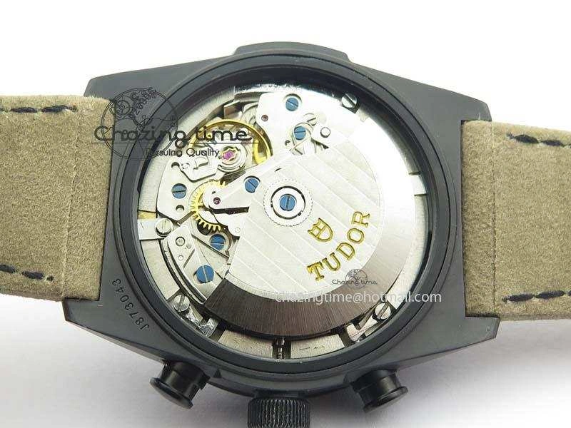 Black Shield Ceramic ZF 1:1 Best Edition Black Dial On Brown Leather Strap A7753