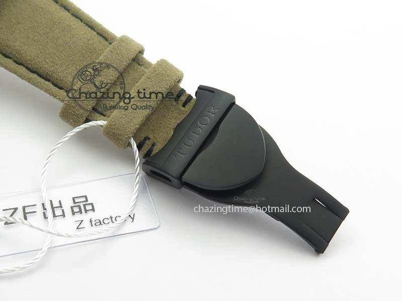 Black Shield Ceramic ZF 1:1 Best Edition Black Dial On Brown Leather Strap A7753