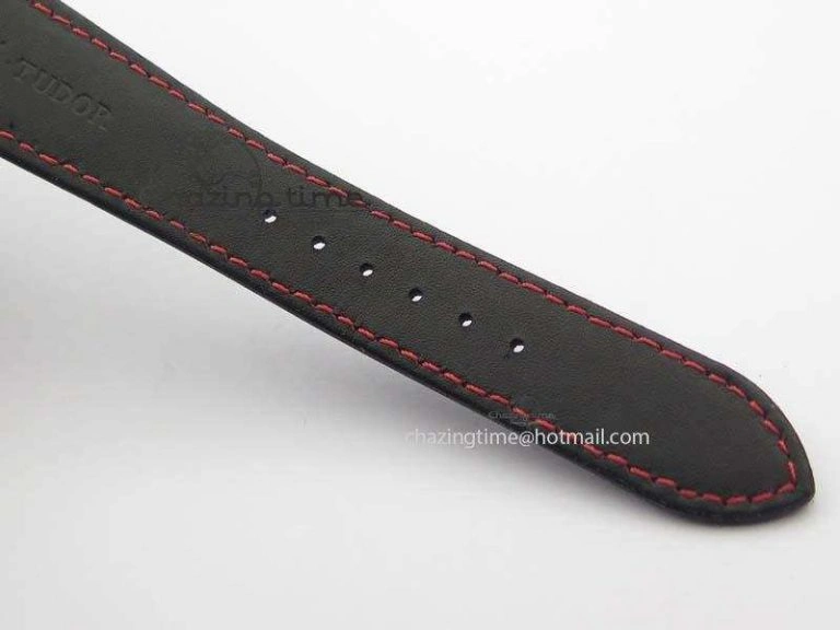 Black Shield Ceramic ZF 1:1 Best Edition Black Dial Red Markers On Black Leather Strap A7753