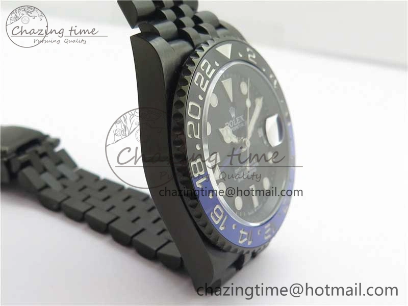 Blaken GMT Master II Black Blue Ceramic DLC GSF Best Edition Black Dial on Jubilee Bracelet A3186