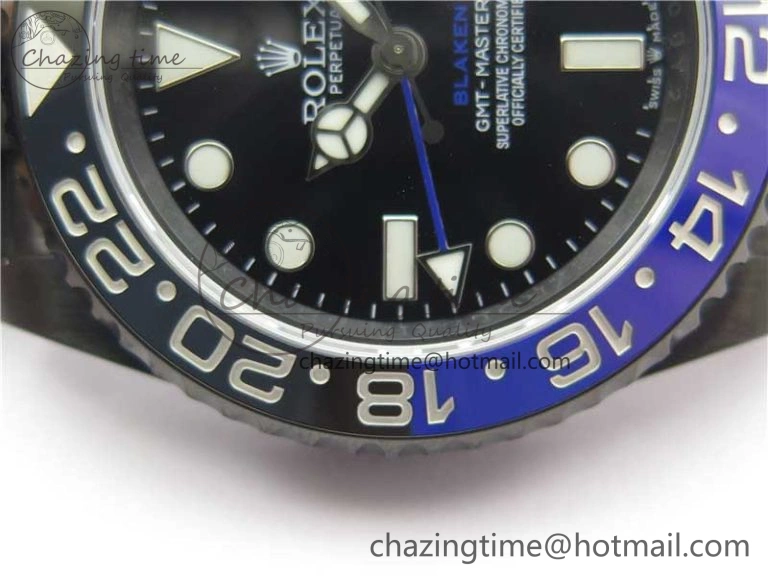 Blaken GMT Master II Black Blue Ceramic DLC GSF Best Edition Black Dial on Jubilee Bracelet A3186