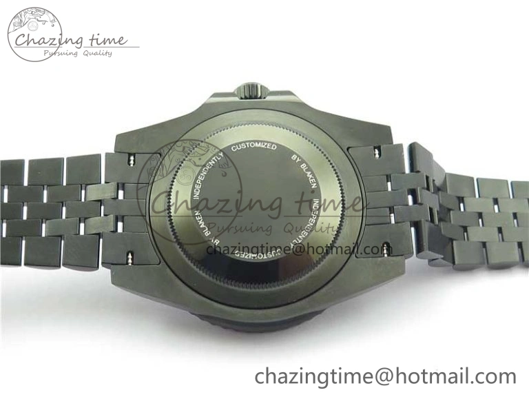 Blaken GMT Master II Red Blue Ceramic DLC GSF Best Edition Black Dial on Jubilee Bracelet A3186