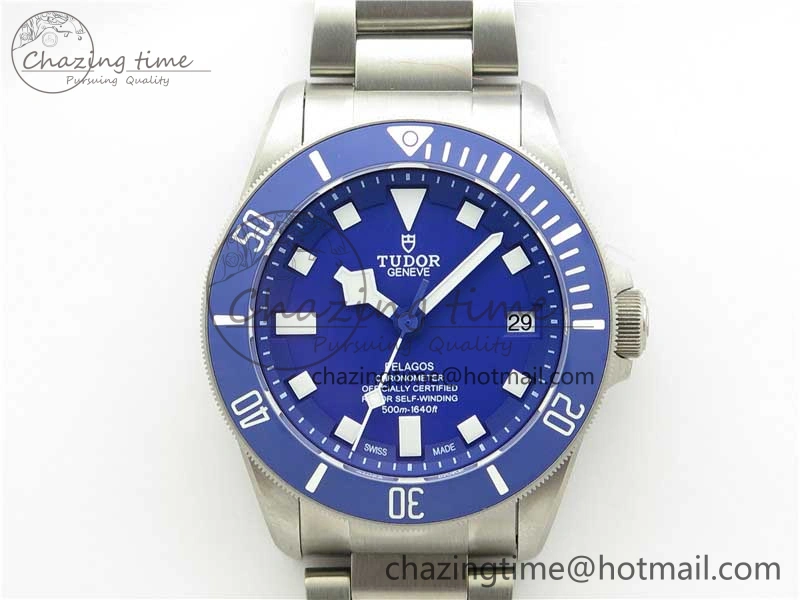 Blue Pelagos XF 1:1 Best Edition on Titanium Bracelet A2824 V5