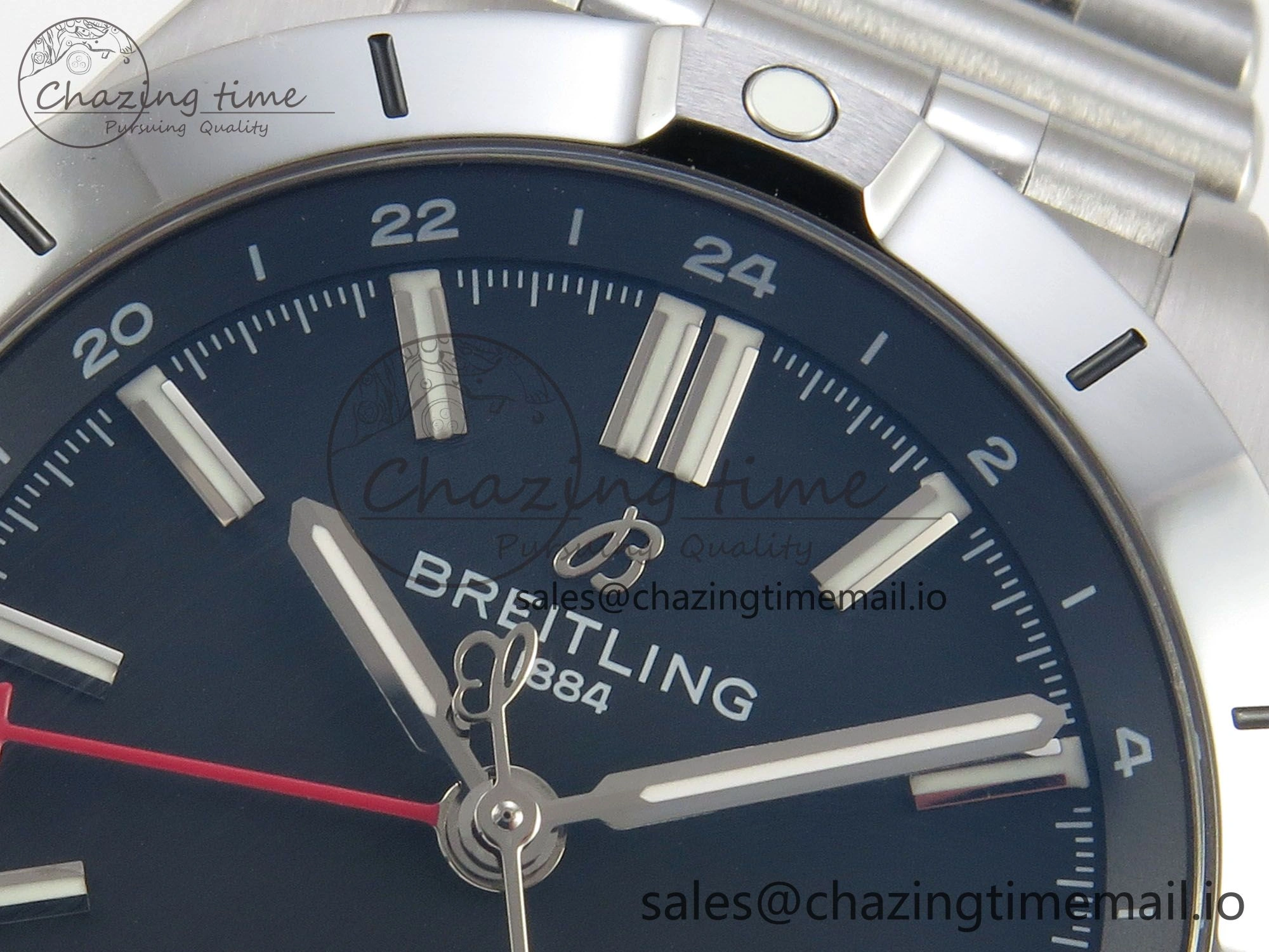 Breitling BLSF Chronomat Automatic 1:1 Best Edition GMT 40mm Black Dial On SS Bracelet A2836