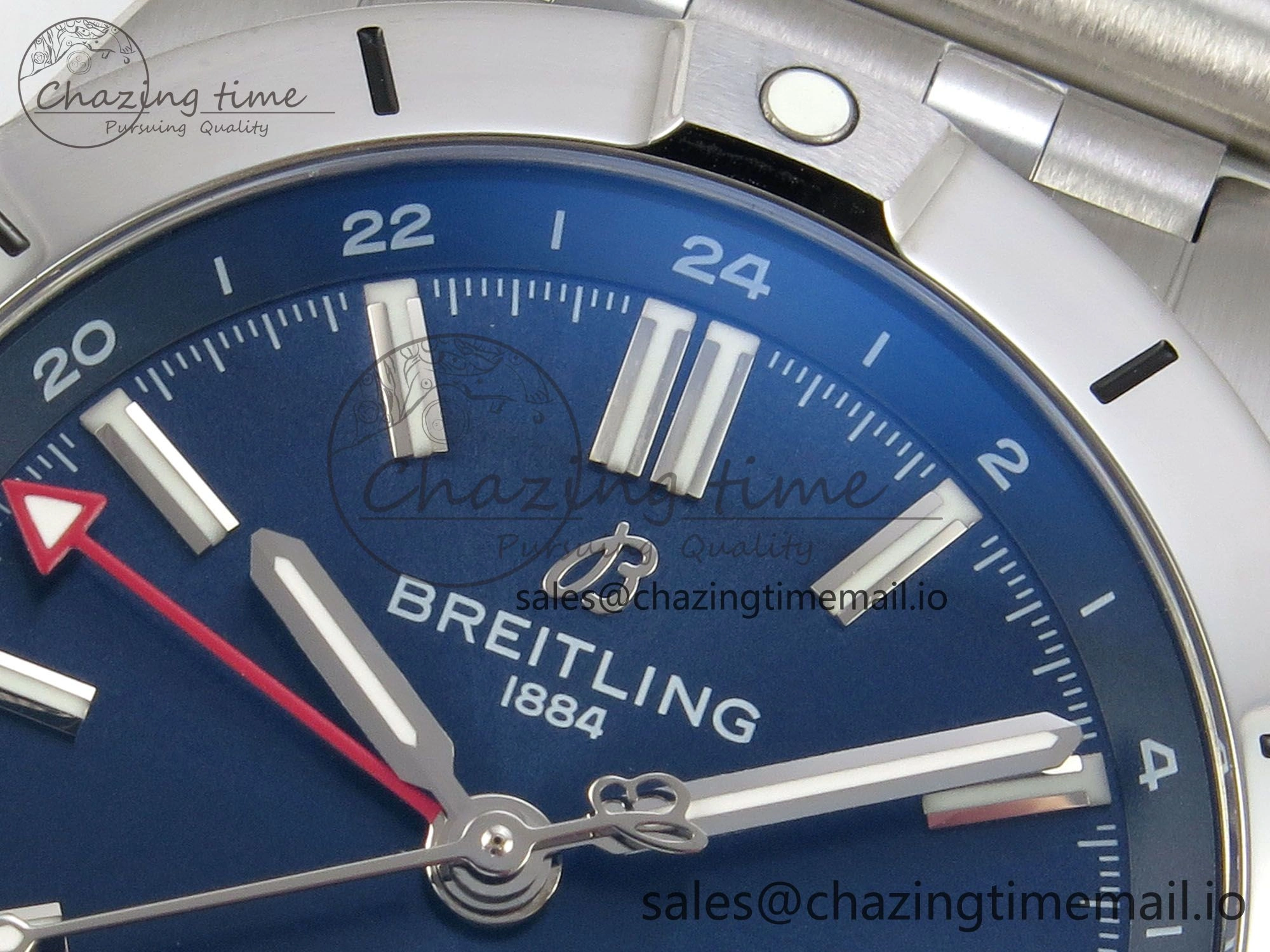 Breitling BLSF Chronomat Automatic 1:1 Best Edition GMT 40mm Blue Dial On SS Bracelet A2836