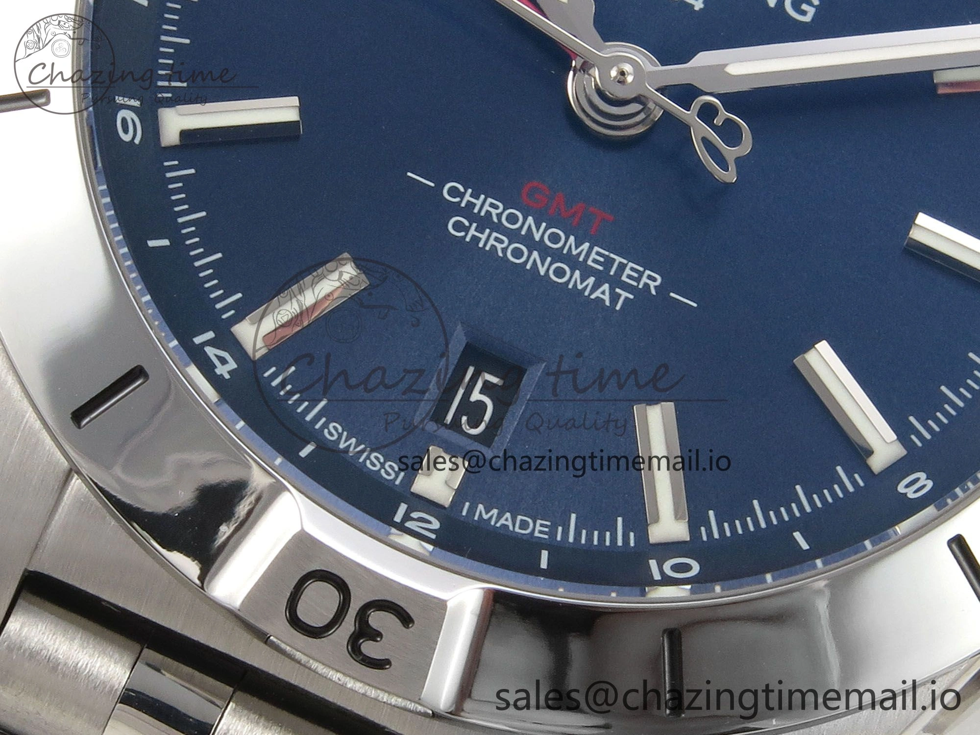 Breitling BLSF Chronomat Automatic 1:1 Best Edition GMT 40mm Blue Dial On SS Bracelet A2836
