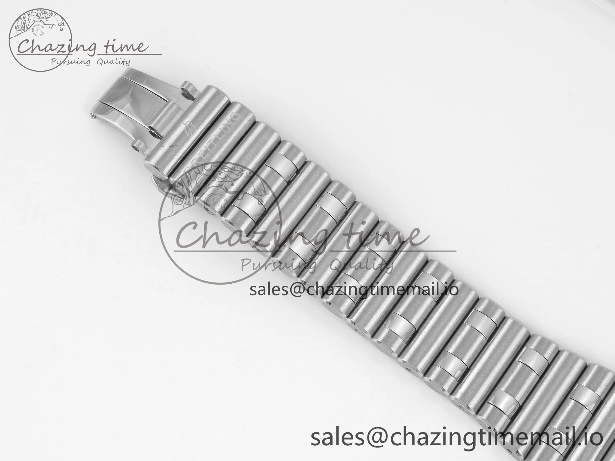 Breitling BLSF Chronomat Automatic 1:1 Best Edition GMT 40mm Blue Dial with Inner Yellow Rim On SS Bracelet