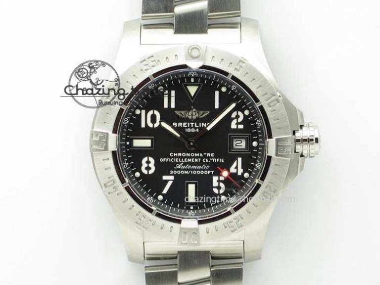 Breitling BLSF Chronomat Automatic 1:1 Best Edition GMT 40mm Blue Dial with Inner Yellow Rim On SS Bracelet