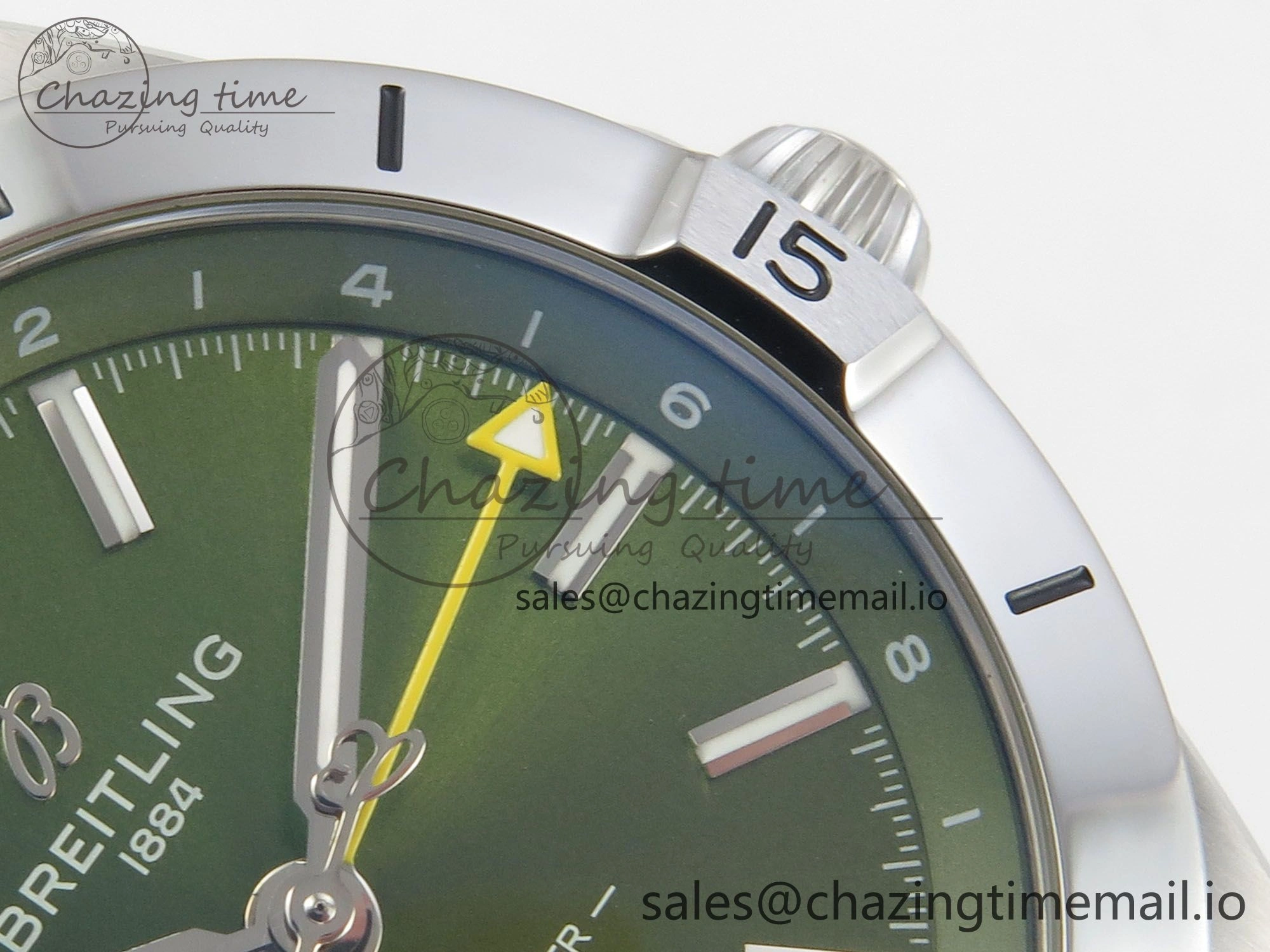 Breitling BLSF Chronomat Automatic 1:1 Best Edition GMT 40mm Green Dial On SS Bracelet A2836
