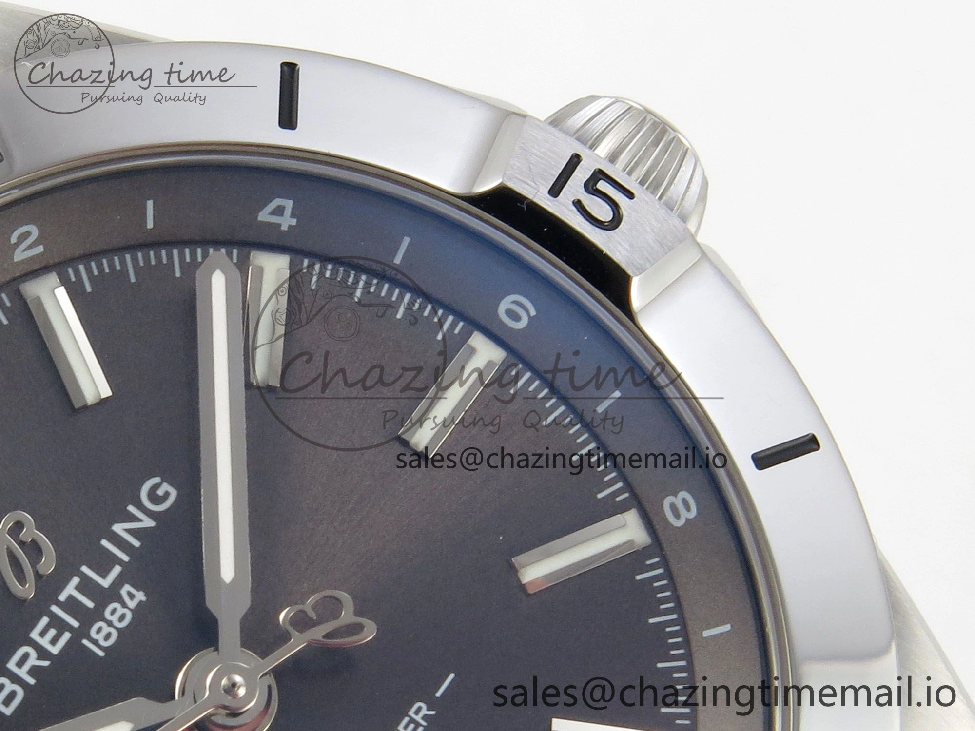 Breitling BLSF Chronomat Automatic 1:1 Best Edition GMT 40mm Grey Dial on SS Bracelet A2836