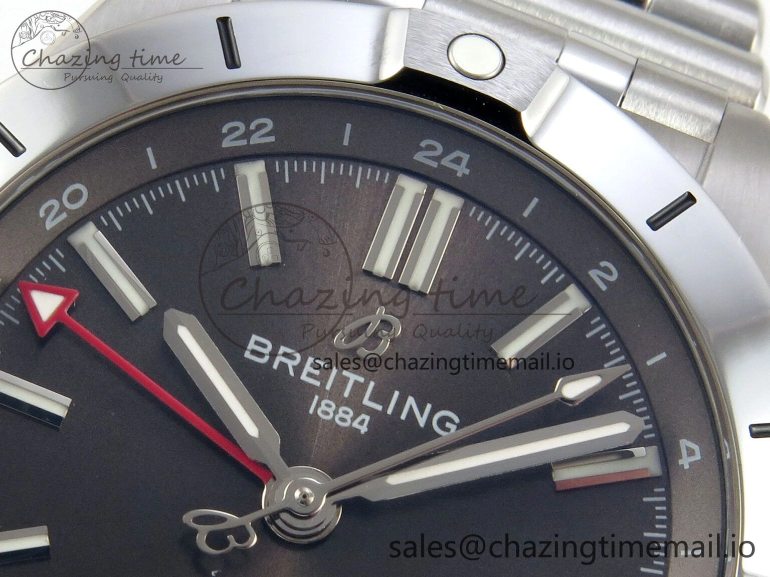 Breitling BLSF Chronomat Automatic 1:1 Best Edition GMT 40mm Grey Dial on SS Bracelet A2836