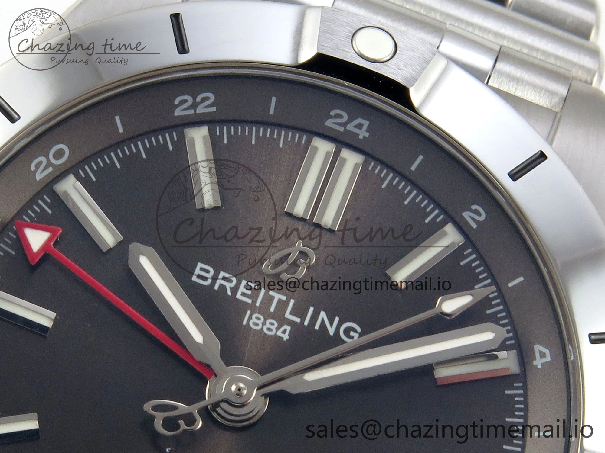 Breitling BLSF Chronomat Automatic 1:1 Best Edition GMT 40mm Grey Dial on SS Bracelet A2836