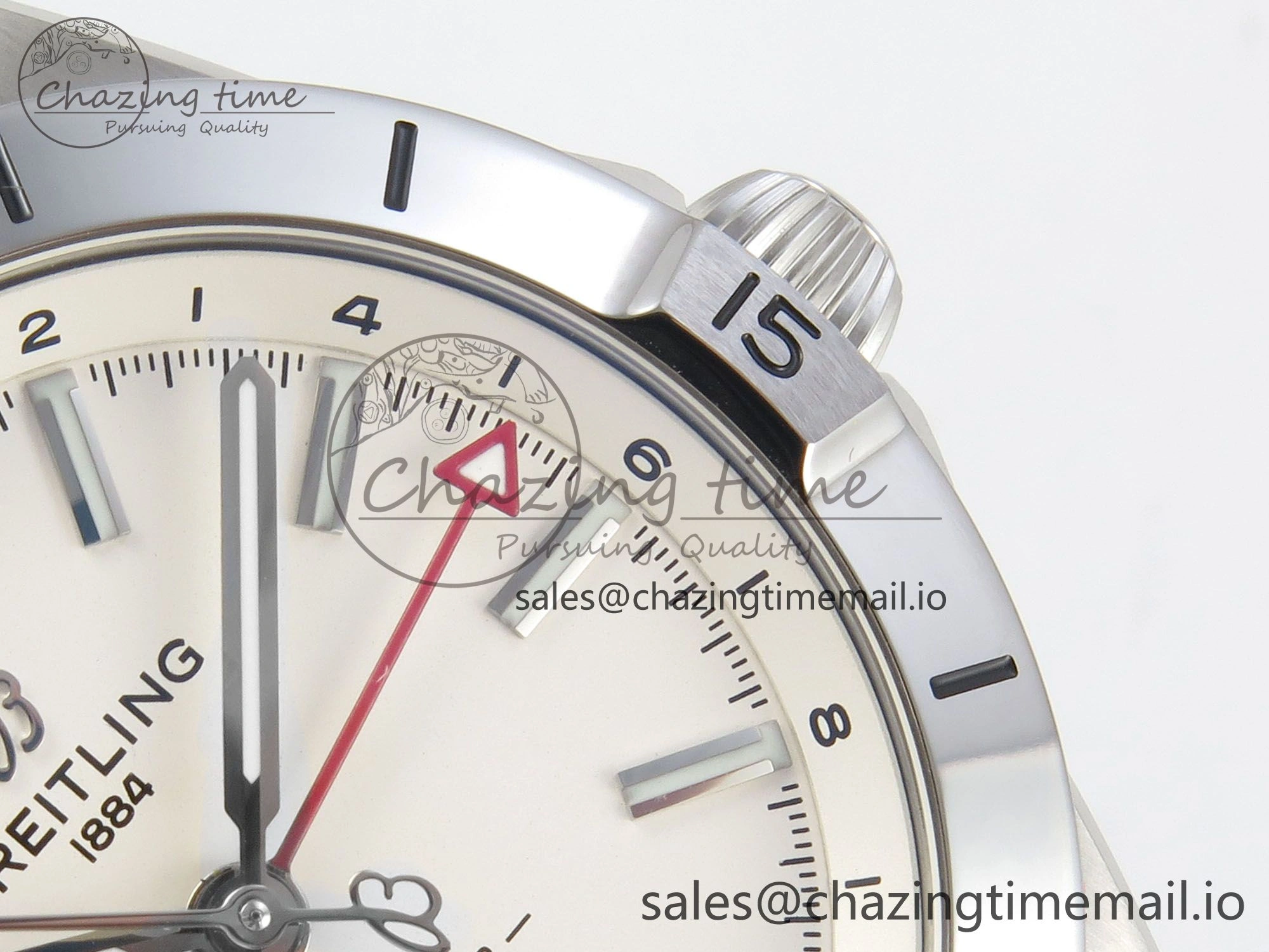 Breitling BLSF Chronomat Automatic 1:1 Best Edition GMT 40mm White Dial On SS Bracelet A2836