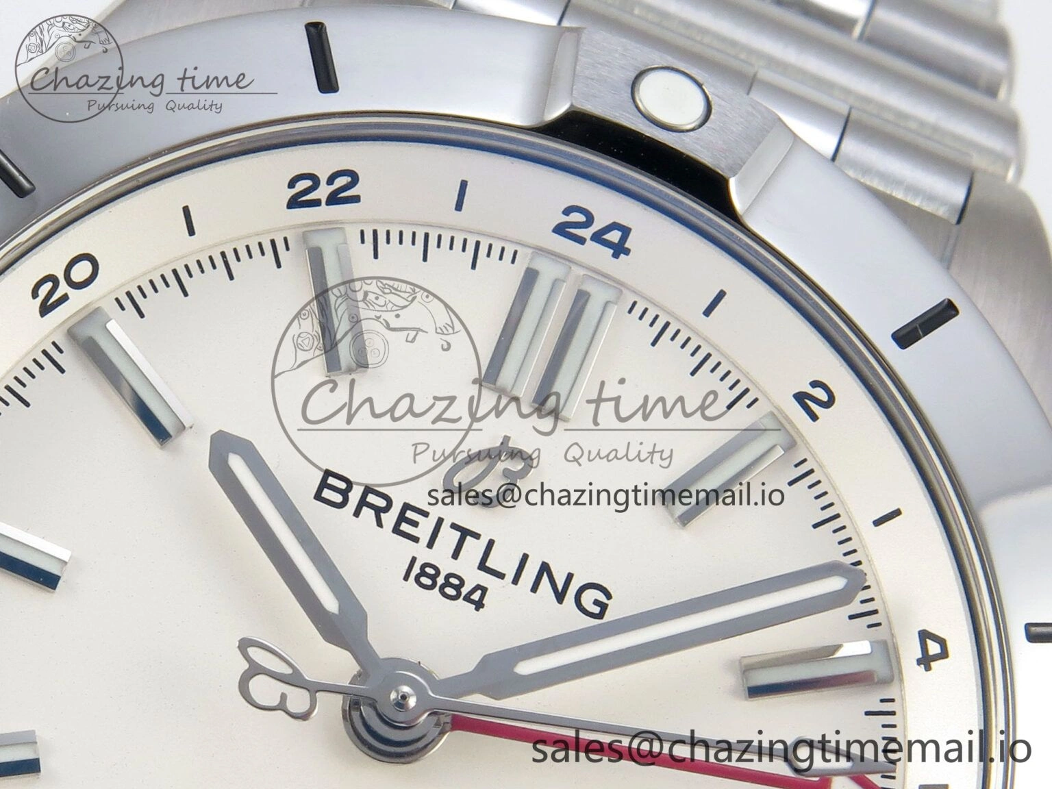 Breitling BLSF Chronomat Automatic 1:1 Best Edition GMT 40mm White Dial On SS Bracelet A2836