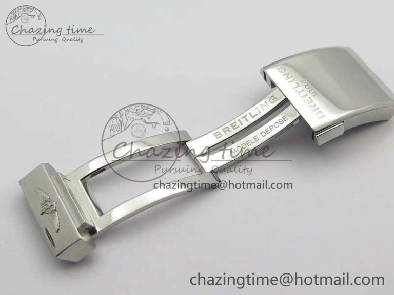 Breitling Blue Gummy Rubber Strap 24 20 And Genuine Clasp