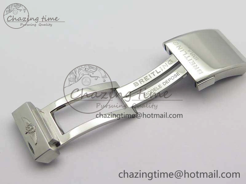 Breitling Brown Gummy Rubber Strap 24 20 And Genuine Clasp