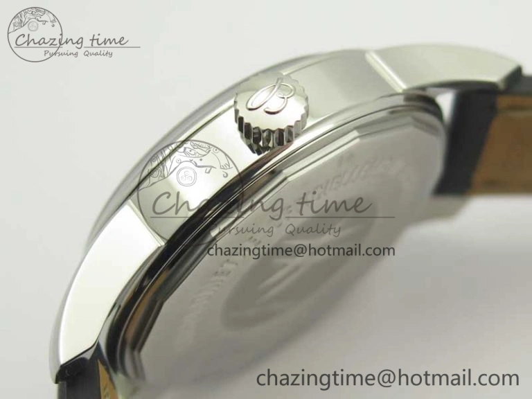 Breitling Transocean Day & Date SS V7F 1:1 Best Edition Black Dial on Black Leather Strap A2836