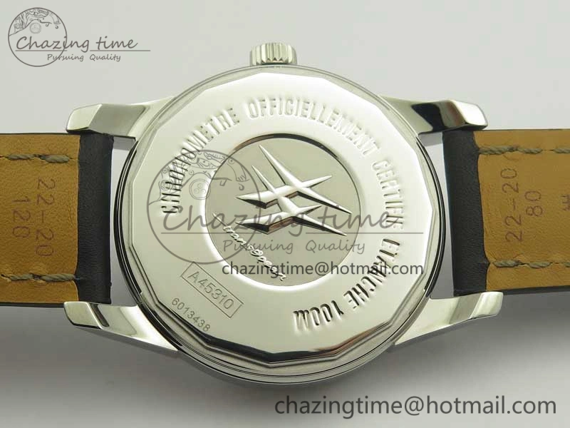 Breitling Transocean Day & Date SS V7F 1:1 Best Edition Black Dial on Black Leather Strap A2836