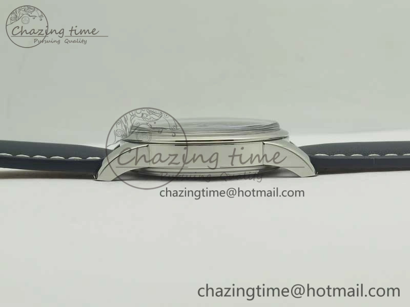 Breitling Transocean Day & Date SS V7F 1:1 Best Edition Blue Dial on Blue Leather Strap A2836
