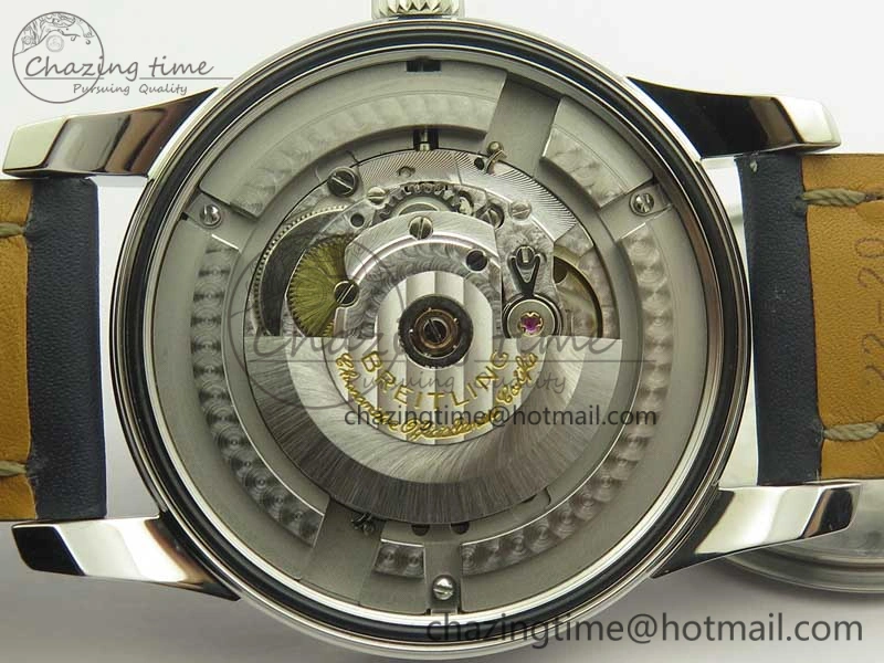 Breitling Transocean Day & Date SS V7F 1:1 Best Edition Blue Dial on Blue Leather Strap A2836