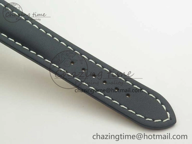 Breitling Transocean Day & Date SS V7F 1:1 Best Edition Blue Dial on Blue Leather Strap A2836
