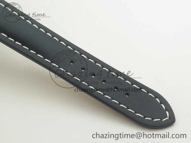 Breitling Transocean Day & Date SS V7F 1:1 Best Edition Blue Dial on Blue Leather Strap A2836