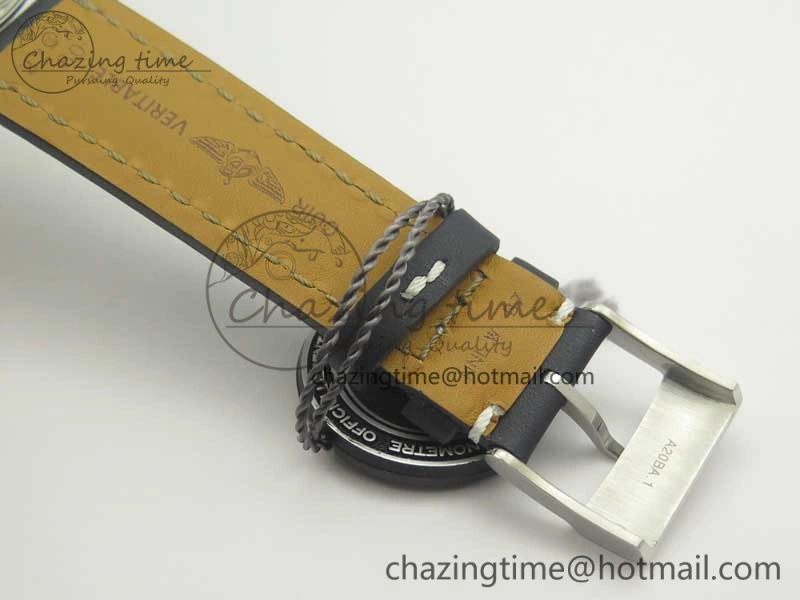 Breitling Transocean Day & Date SS V7F 1:1 Best Edition Blue Dial on Blue Leather Strap A2836