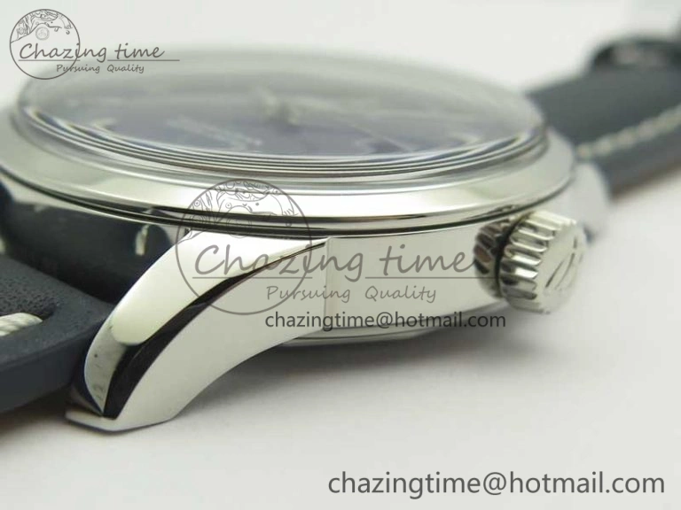 Breitling Transocean Day & Date SS V7F 1:1 Best Edition Blue Dial on Blue Leather Strap A2836