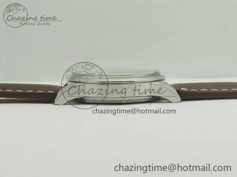 Breitling Transocean Day & Date SS V7F 1:1 Best Edition Silver Dial on Brown Leather Strap A2836
