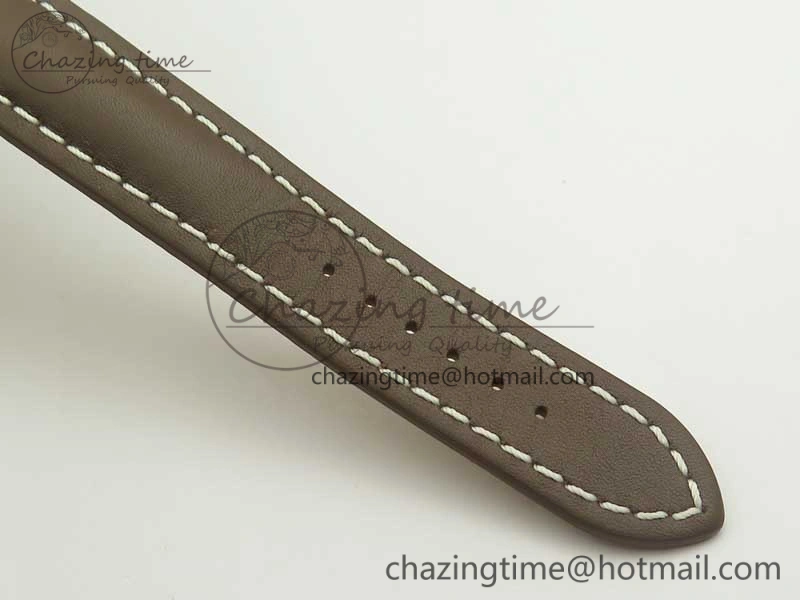 Breitling Transocean Day & Date SS V7F 1:1 Best Edition Silver Dial on Brown Leather Strap A2836