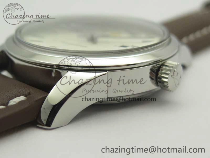 Breitling Transocean Day & Date SS V7F 1:1 Best Edition Silver Dial on Brown Leather Strap A2836