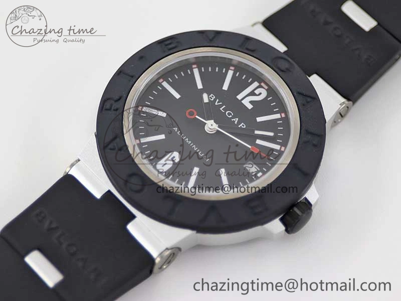 Bvlgari Diagono Aluminum Watch AL RU Black Stk SW300