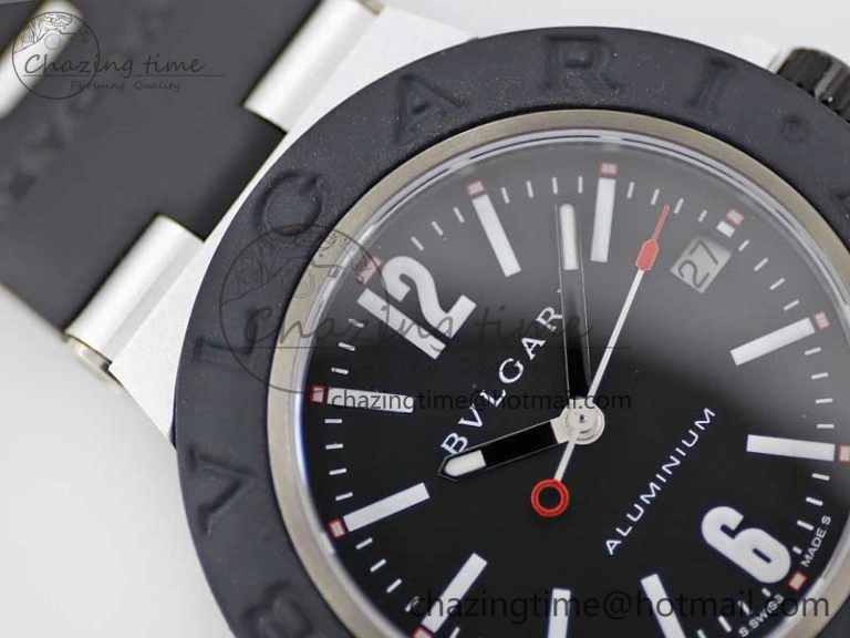 Bvlgari Diagono Aluminum Watch AL RU Black Stk SW300