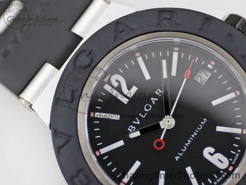 Bvlgari Diagono Aluminum Watch AL RU Black Stk SW300
