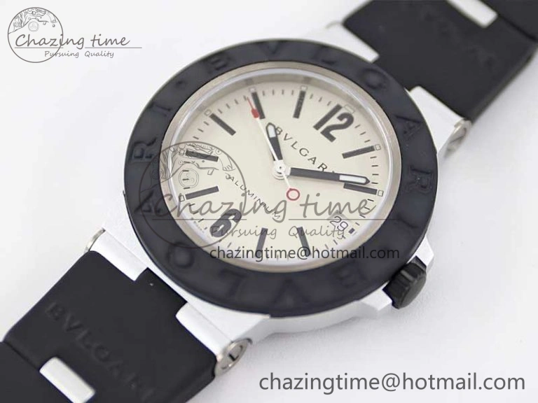 Bvlgari Diagono Aluminum Watch AL RU Cream Stk SW300