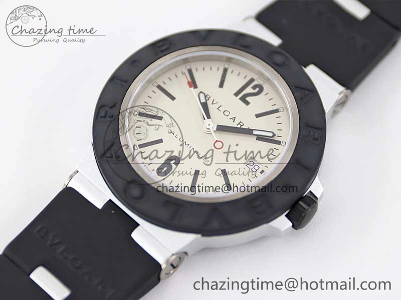 Bvlgari Diagono Aluminum Watch AL RU Cream Stk SW300