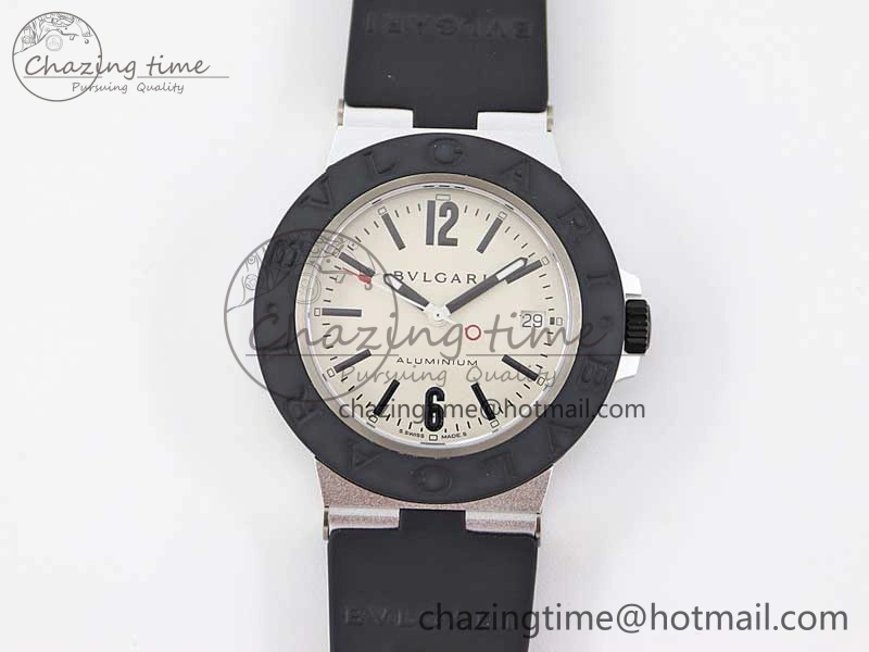 Bvlgari Diagono Aluminum Watch AL RU Cream Stk SW300