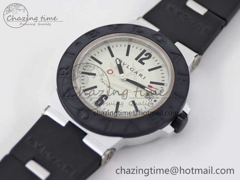 Bvlgari Diagono Aluminum Watch AL RU Steve Aoki Cream Stk SW300