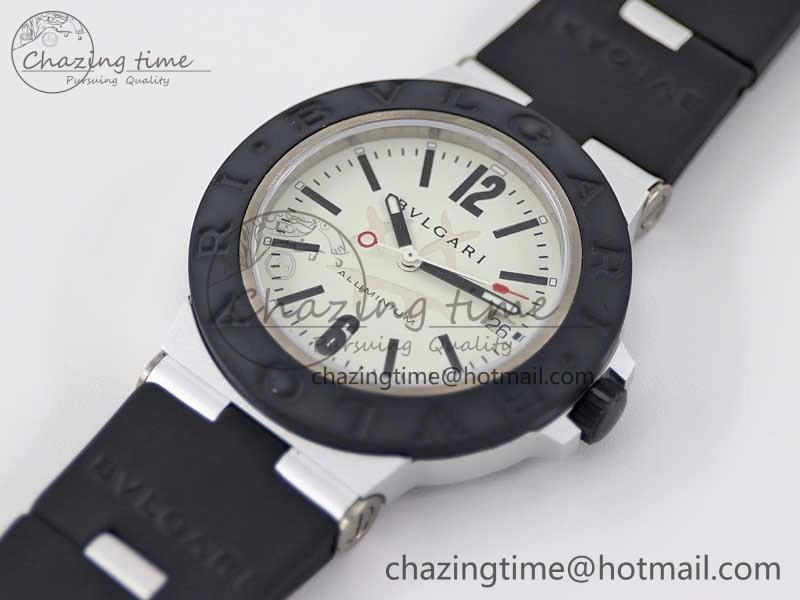 Bvlgari Diagono Aluminum Watch AL RU Steve Aoki Cream Stk SW300