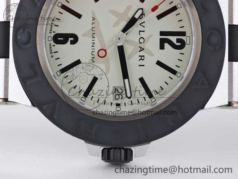 Bvlgari Diagono Aluminum Watch AL RU Steve Aoki Cream Stk SW300