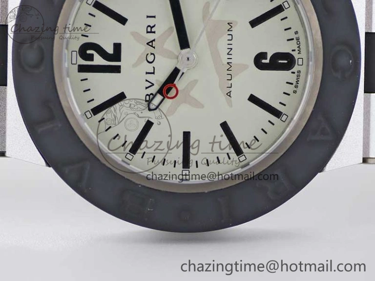 Bvlgari Diagono Aluminum Watch AL RU Steve Aoki Cream Stk SW300