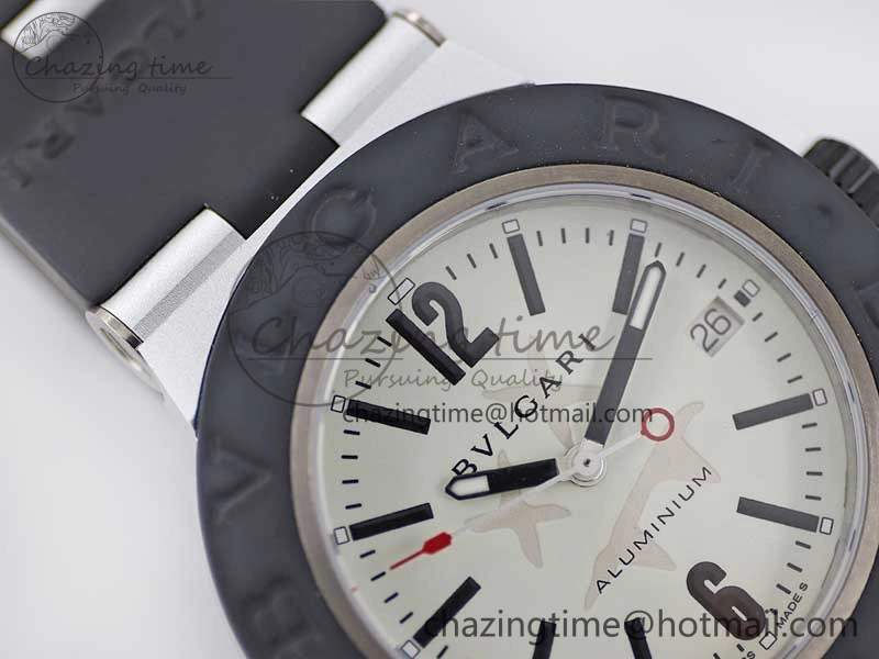 Bvlgari Diagono Aluminum Watch AL RU Steve Aoki Cream Stk SW300