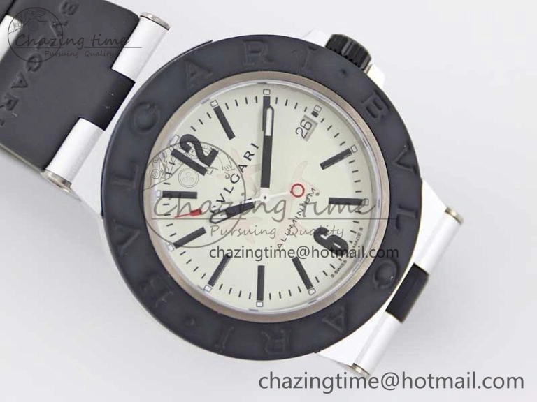 Bvlgari Diagono Aluminum Watch AL RU Steve Aoki Cream Stk SW300